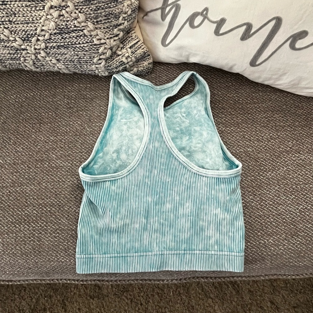 Zenana Outfitters Teal Striped Extremely Soft Tank Top​​​​ - Picture 4 of 5